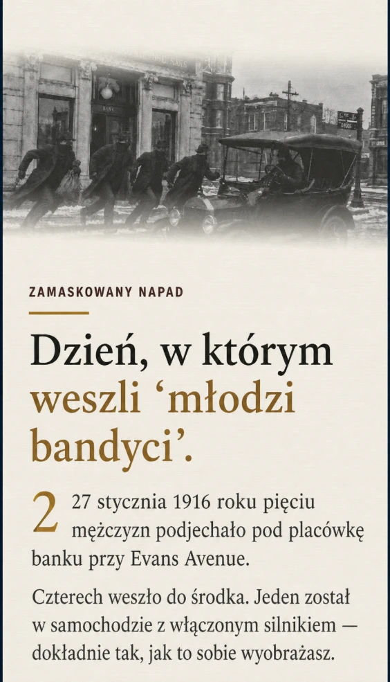 Podgląd inauguracyjnego numeru Rooted Chicago Field Notes z historią napadu na Washington Park National Bank w 1916 roku.